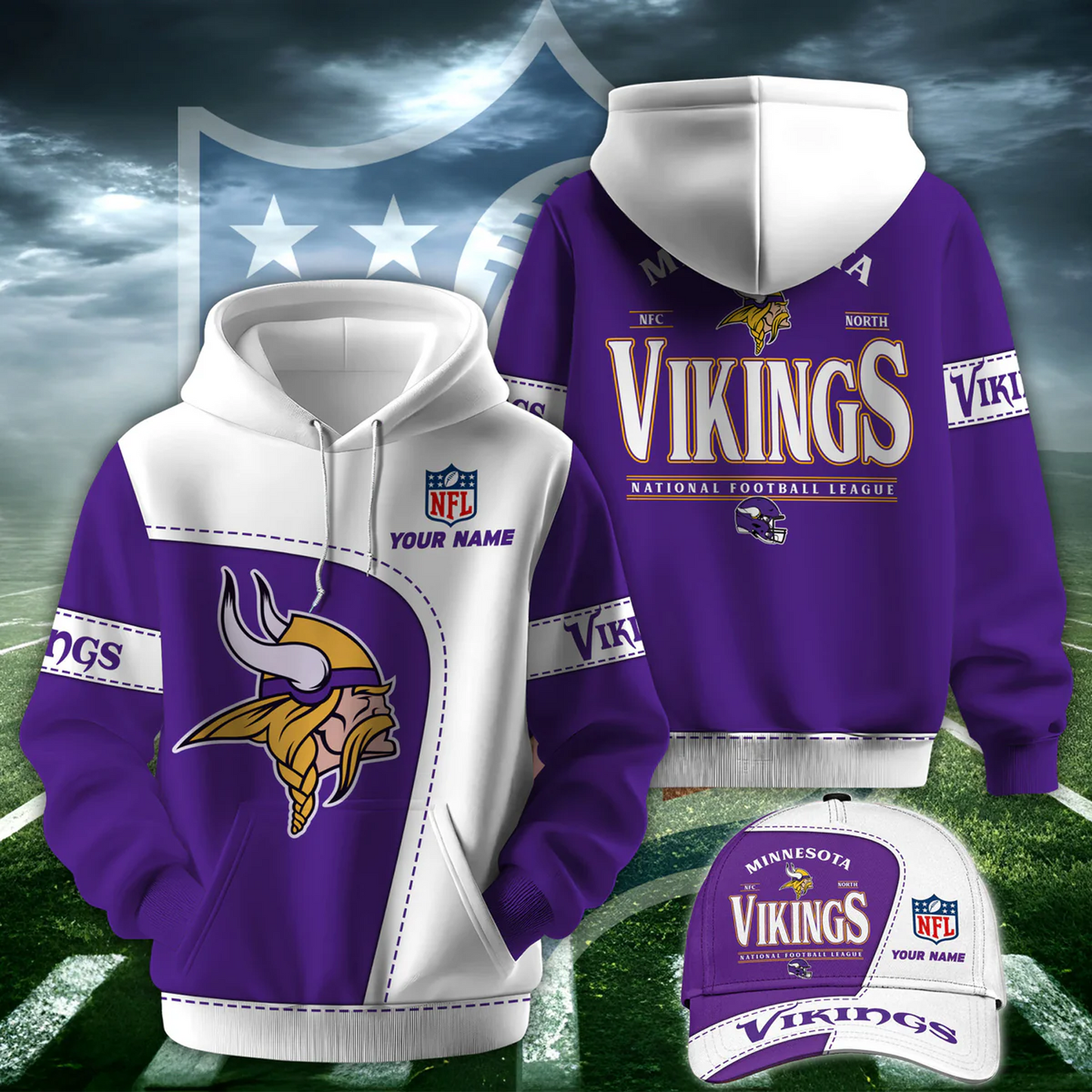 MIN X NFL Classic Logo Limited Edition Hoodie And Cap NAK NHT