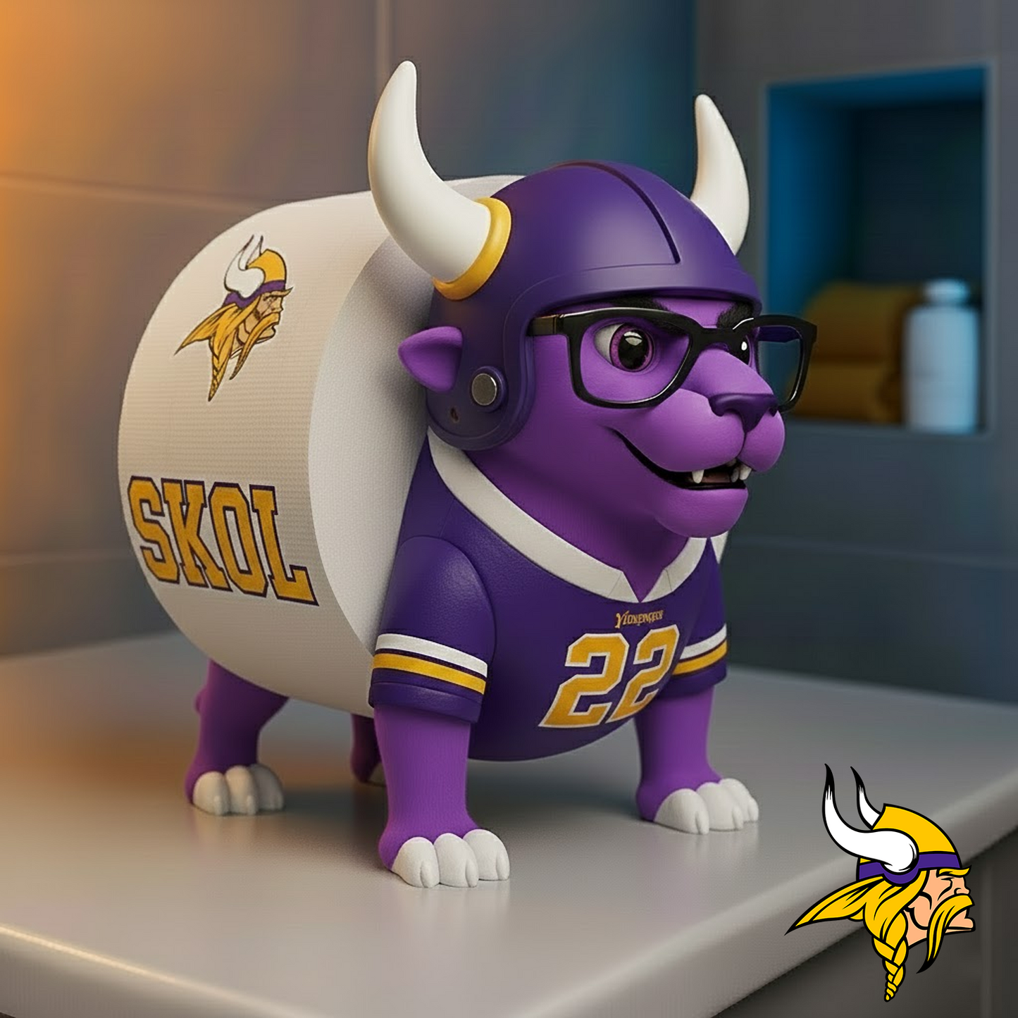 MIN X NFL Football Team Mascot Toilet Paper Holder NAK NHT