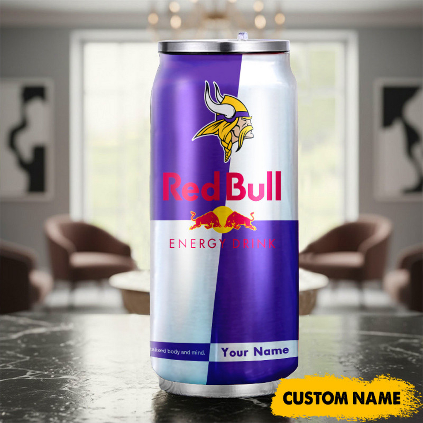 MIN x NFL Mix RedB Drink Can Tumbler Custom Any Name DATND TANTD