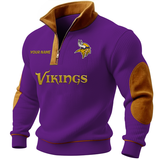 MIN x NFL PREMIUM LONG ZIP POLO SHIRT DATND TANTD