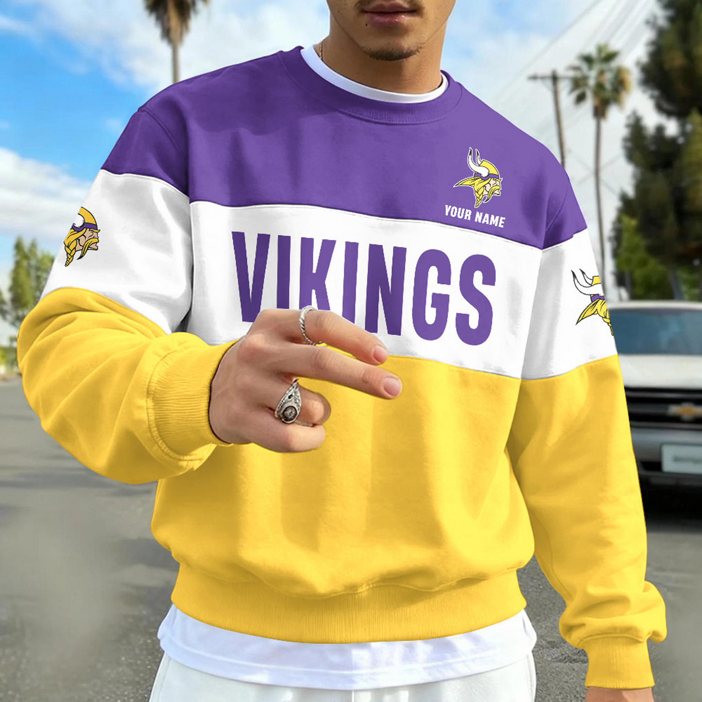 MIN X NFL Special NFL Long Sleeve Sweatshirt Custom Name Gift NAK NHT
