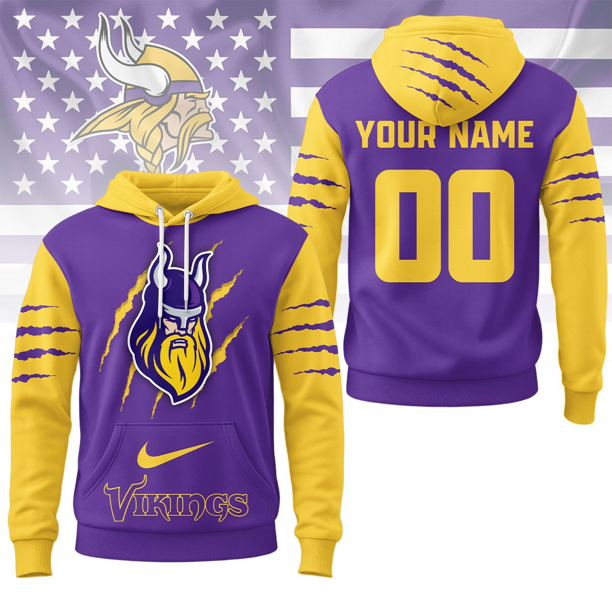 MV Premium NFL Fan Pride Claw Hoodie DDT CTND