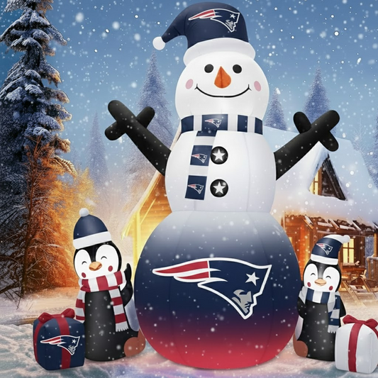 NE X NFL Inflatable Snowman Decoration with Penguin Companions NAK NHT