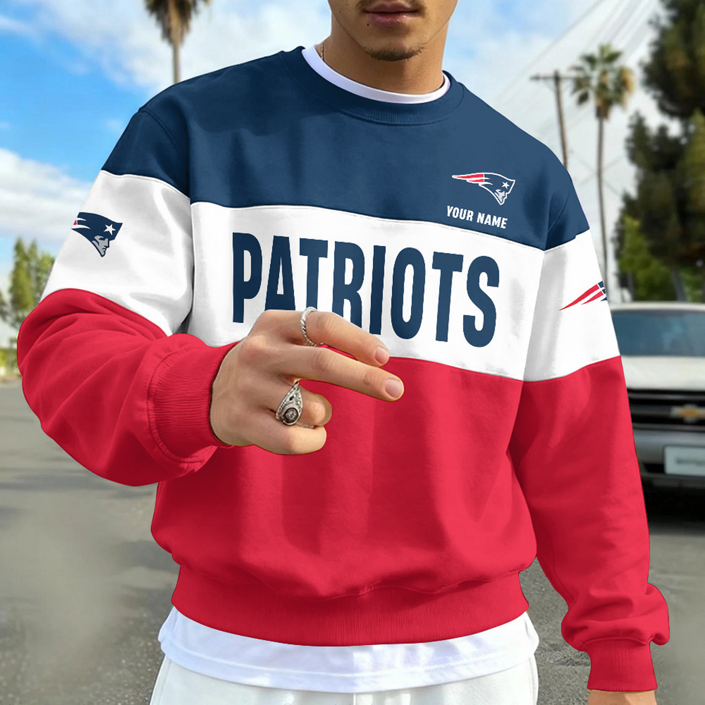NE X NFL Special NFL Long Sleeve Sweatshirt Custom Name Gift NAK NHT