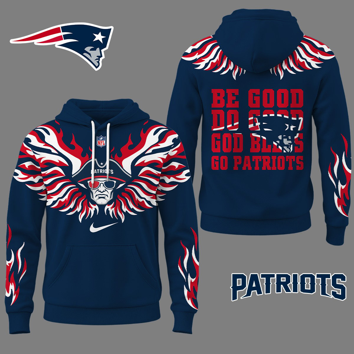NEP Premium NFL Fire Wings 3D Hoodie DDT CTND