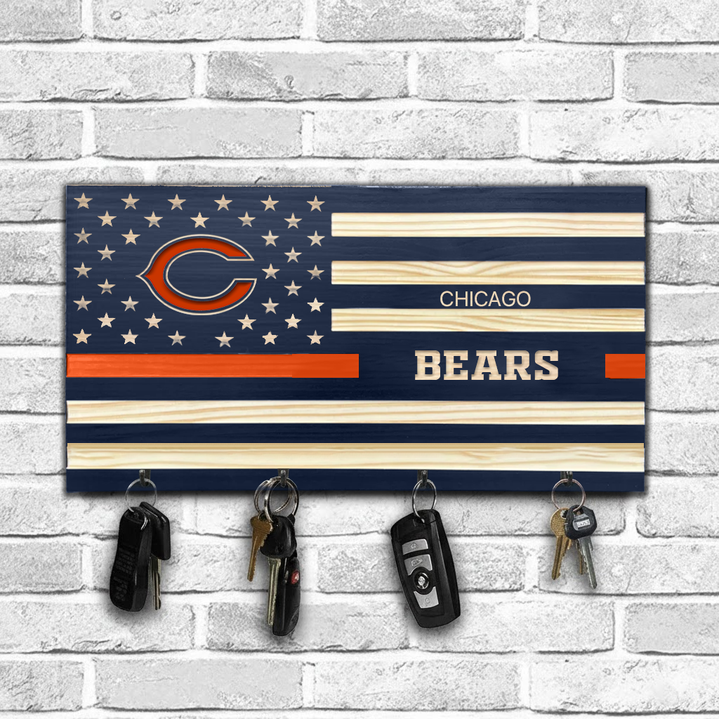 NFL x CHI American Football Team Wooden Key Holder HLP HLPHUONG