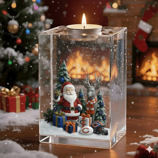 NFL x CHI Christmas Crystal Candle Holder V1 NAK NHT