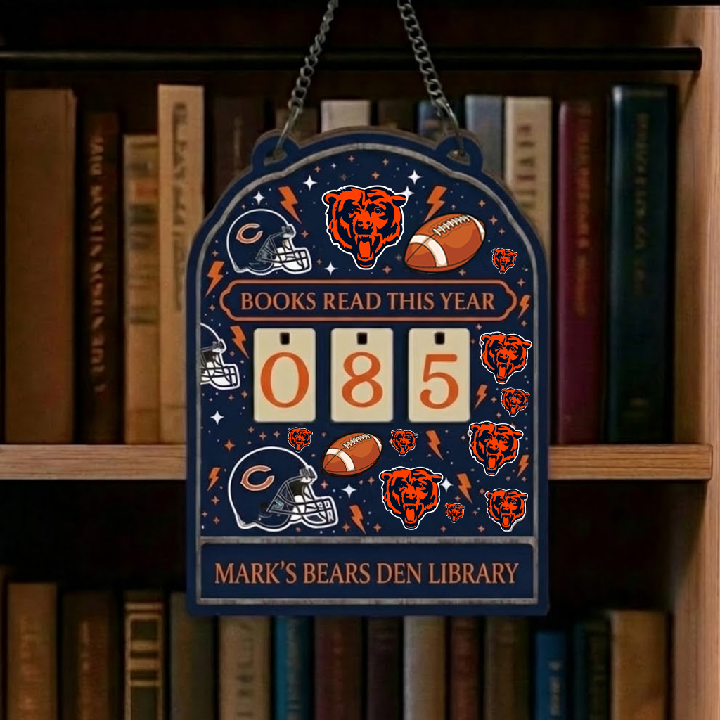 NFL x CHI Personalized Wooden Book Tracker HLP HLPHUONG