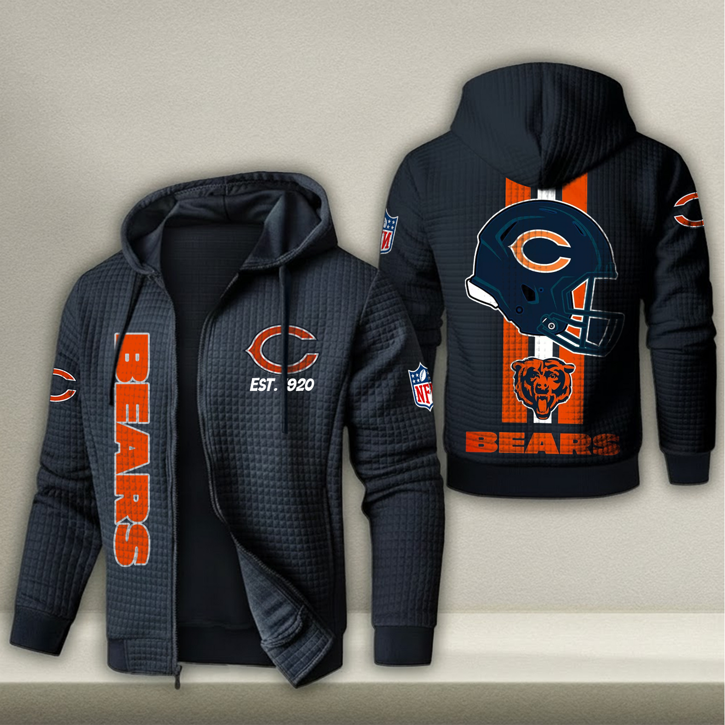 NFL x CHI Real Fan Waffle Zip Hoodie HLP HLPHUONG