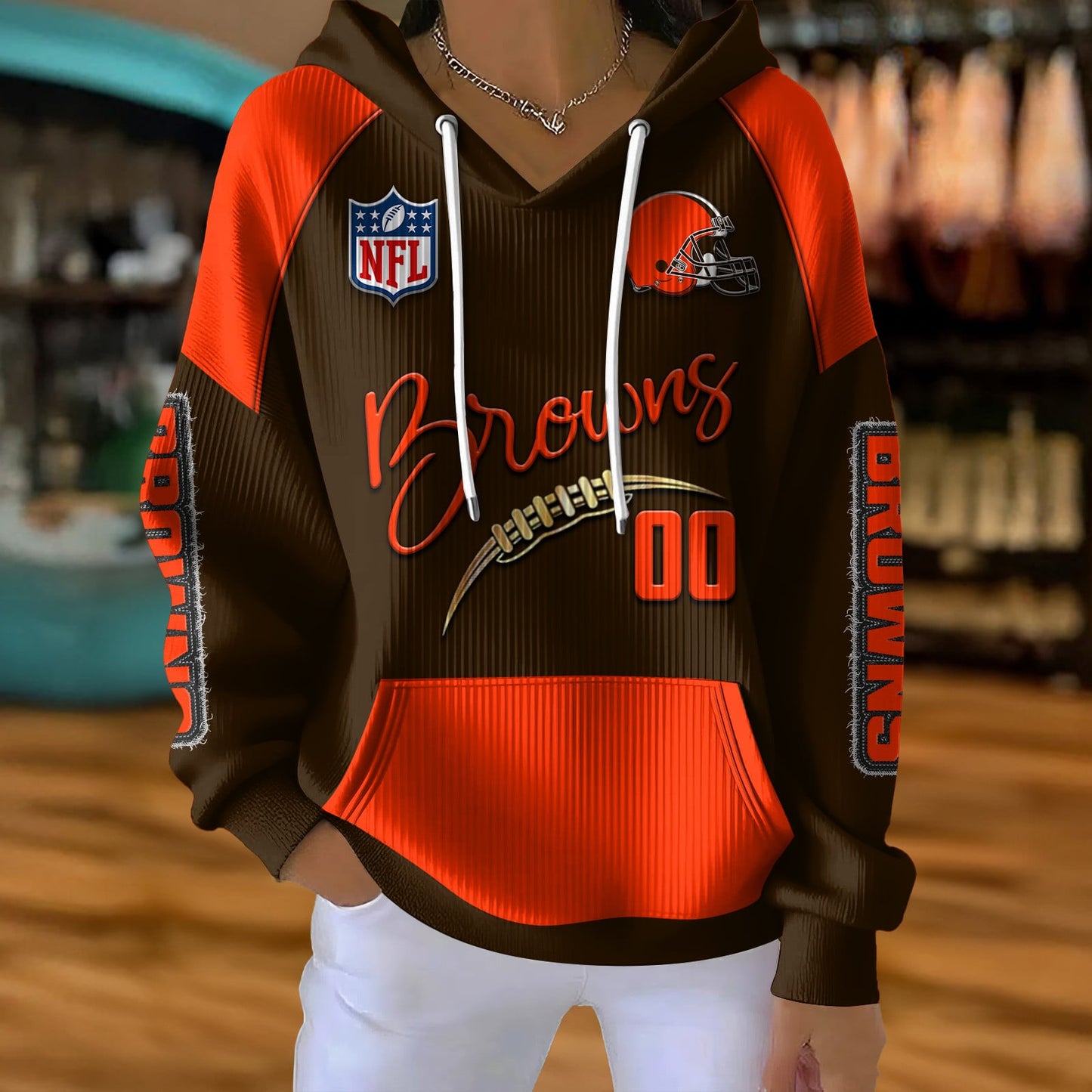 NFL x CLE Football Women's Hooded Sweater HLP HLPHUONG