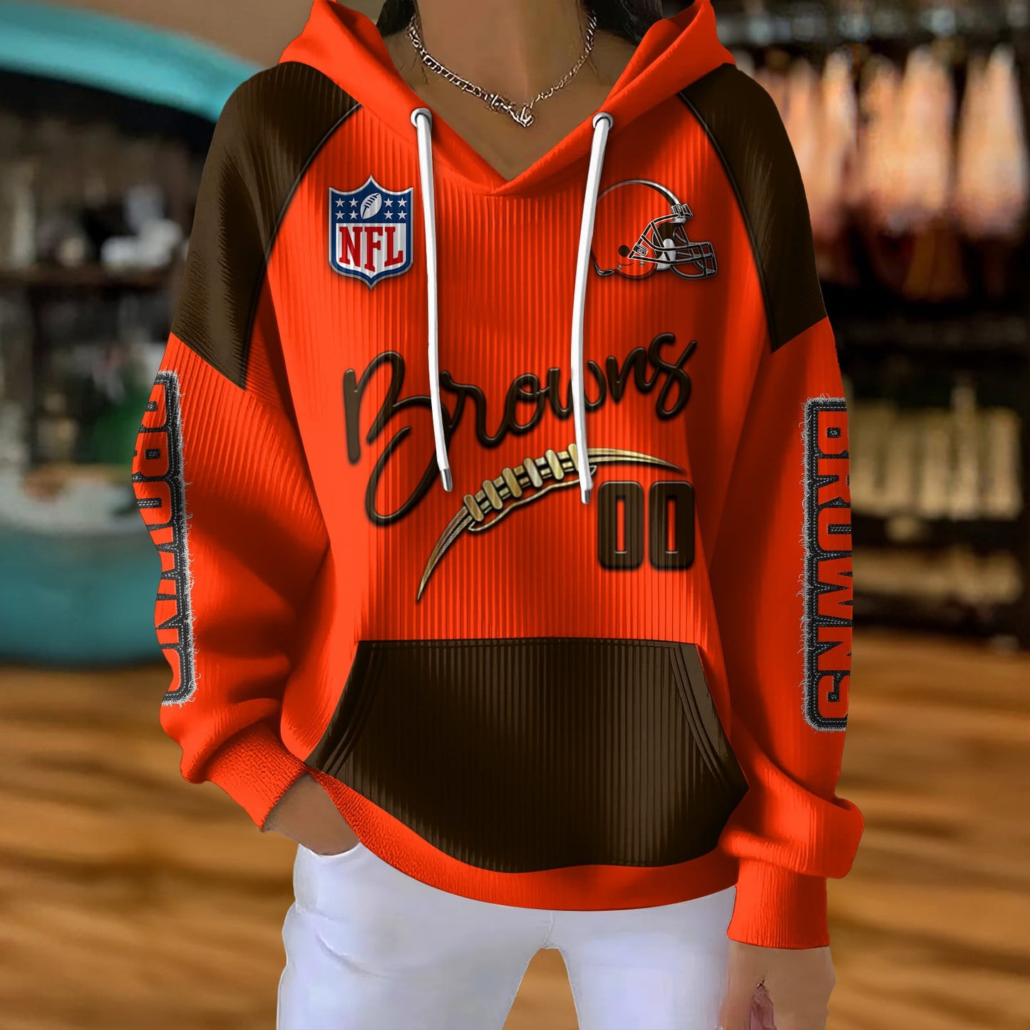 NFL x CLE Football Women's Hooded Sweater HLP HLPHUONG