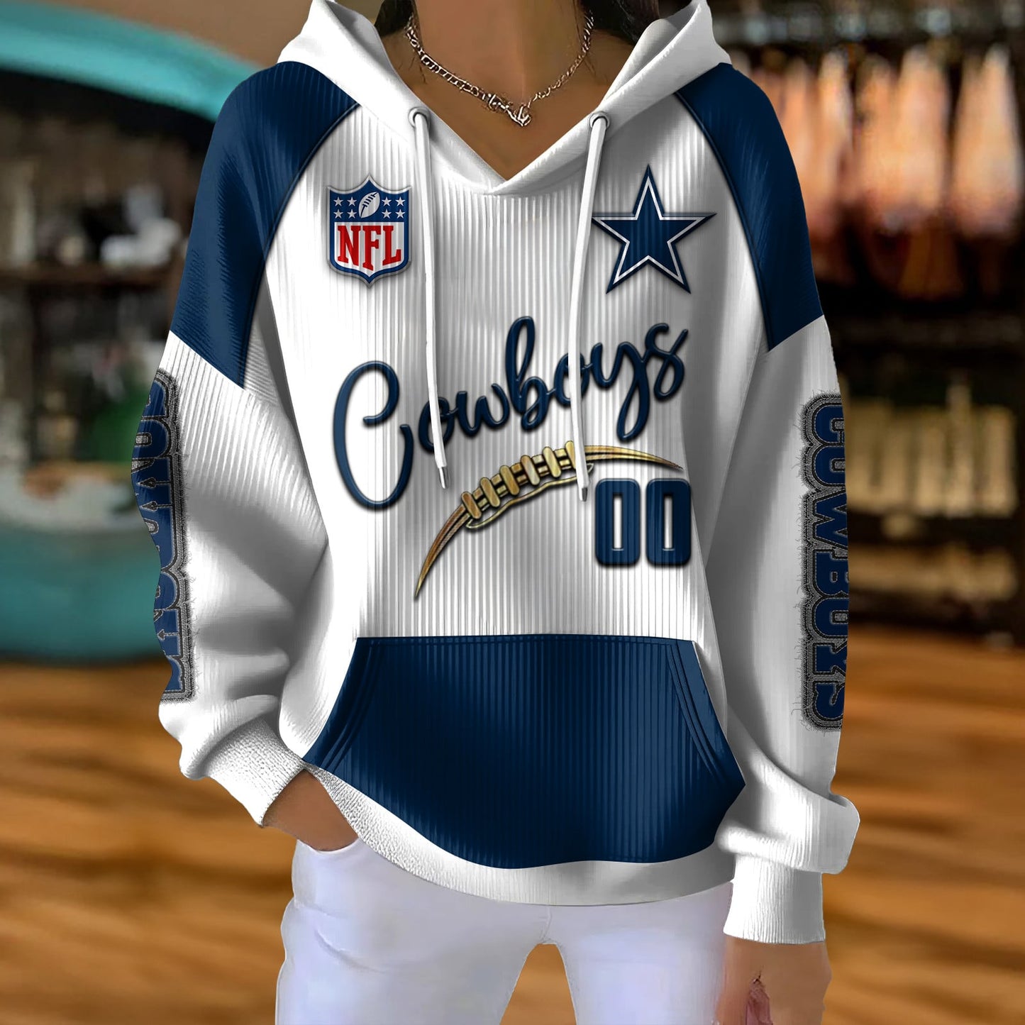 NFL x DAL Football Women's Hooded Sweater HLP HLPHUONG