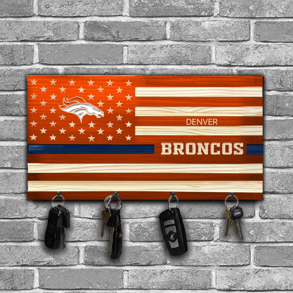 NFL x DEN American Football Team Wooden Key Holder HLP HLPHUONG