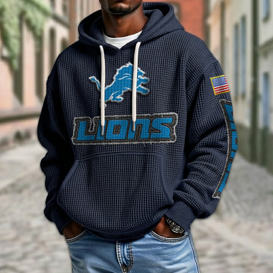 NFL x DET American Football Waffle Hoodie HLP HLPHUONG