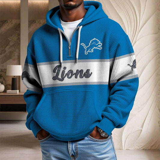 NFL x DET Waffle Half Zip Hoodie HLP HLPHUONG
