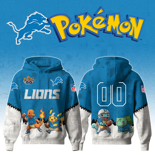 NFL x DET x PKM GO Personalized 3D Hoodie HLP HLPHUONG