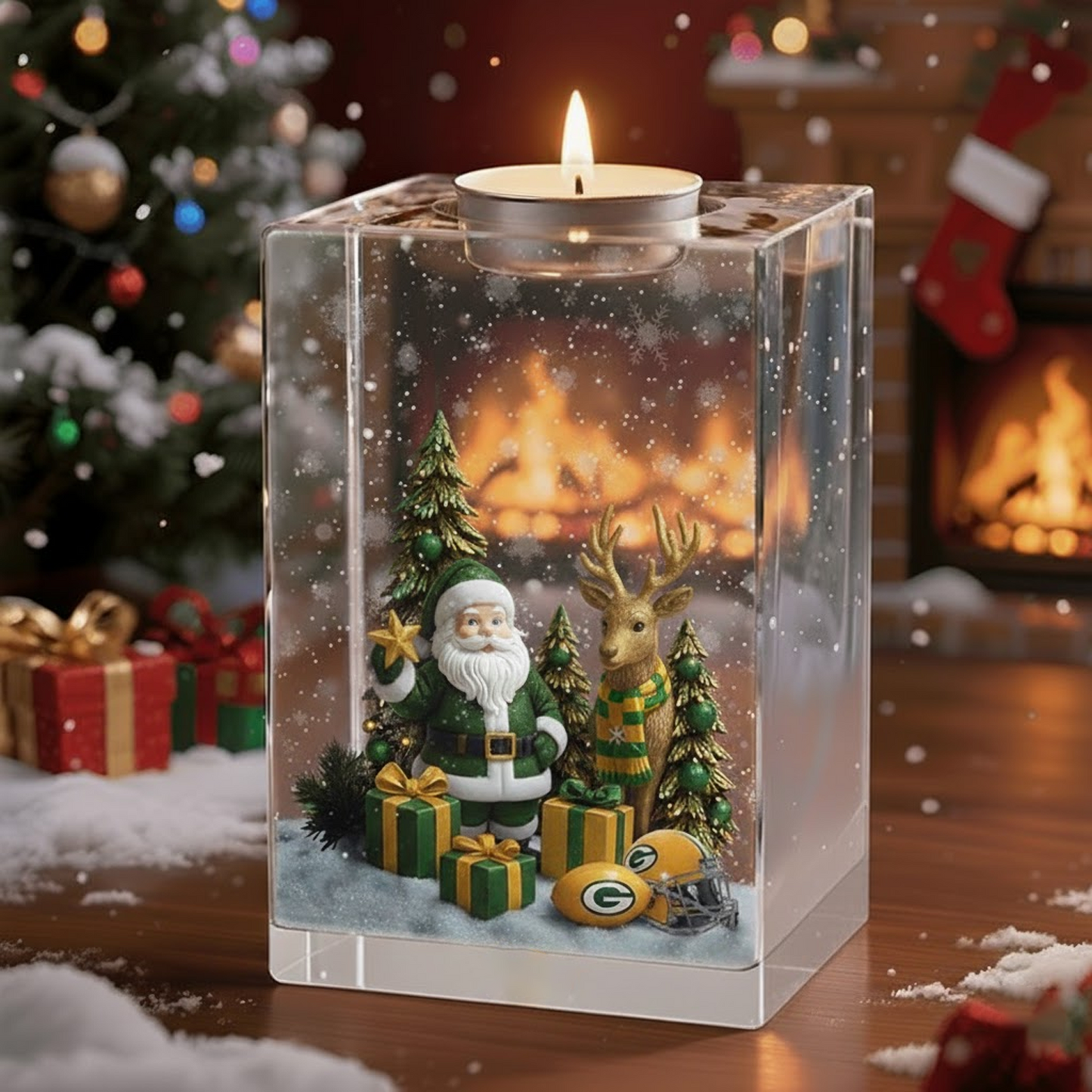 NFL x GB Christmas Crystal Candle Holder V1 NAK NHT