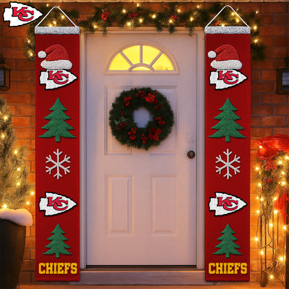 NFL x KC Merry Christmas Porch Sign HLP HLPHUONG