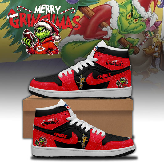 NFL x KC Merry Grinchmas Premium AJ1 MID Sneaker HLP HLPHUONG