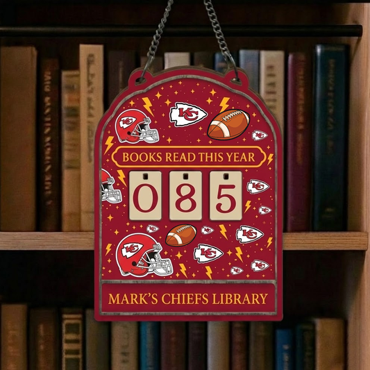 NFL x KC Personalized Wooden Book Tracker HLP HLPHUONG