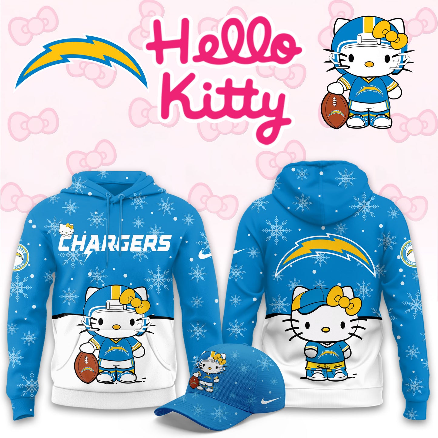 NFL x LAC Chrismas Hello KT 3D Hoodie HLP HLPHUONG