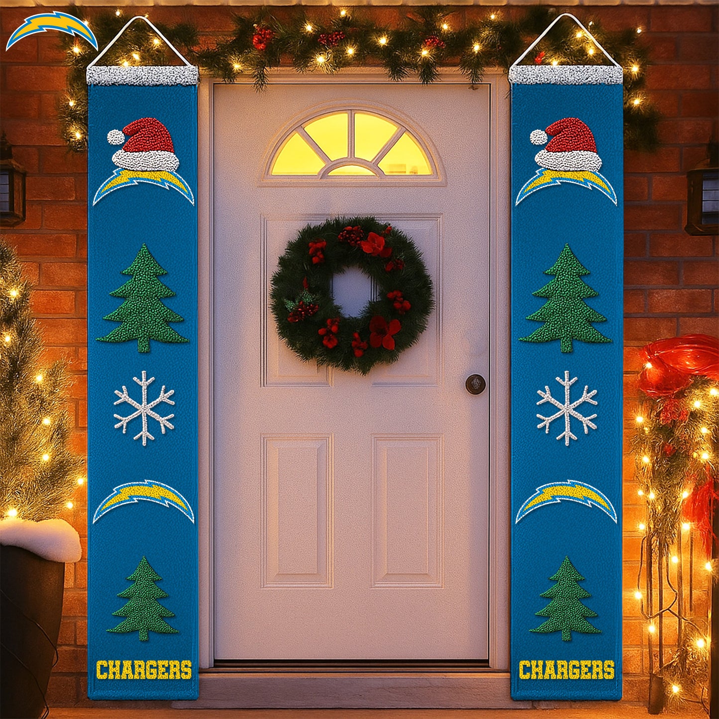 NFL x LAC Merry Christmas Porch Sign HLP HLPHUONG