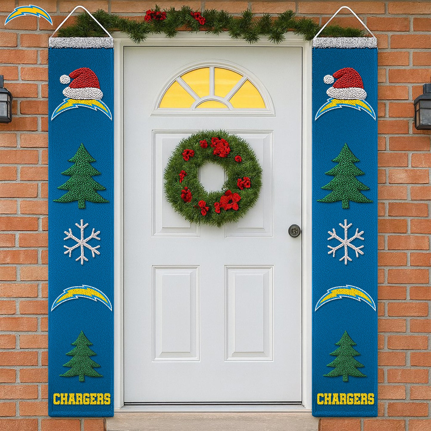 NFL x LAC Merry Christmas Porch Sign HLP HLPHUONG