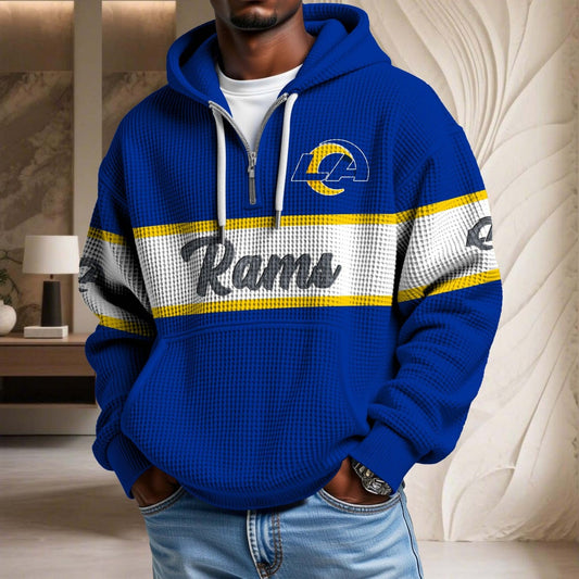 NFL x LAR Waffle Half Zip Hoodie HLP HLPHUONG