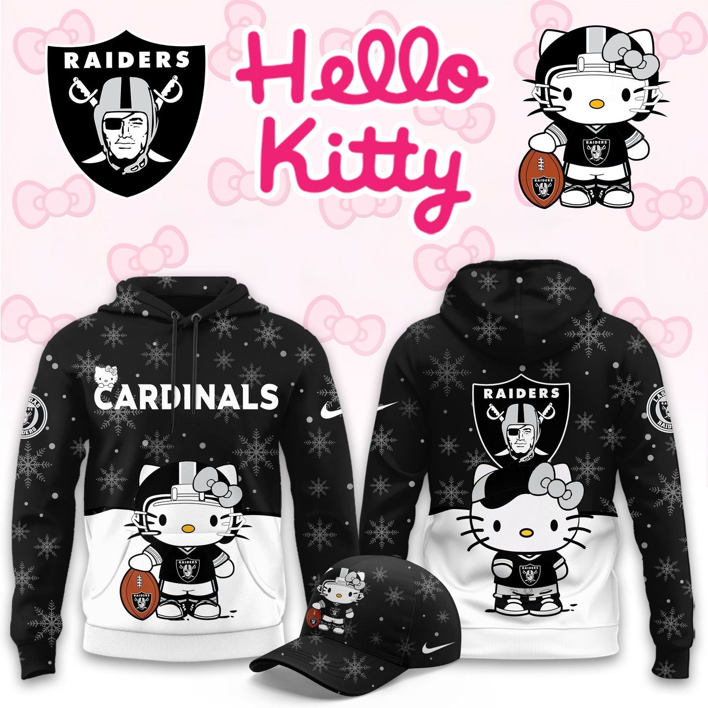 NFL x LV Chrismas Hello KT 3D Hoodie HLP HLPHUONG