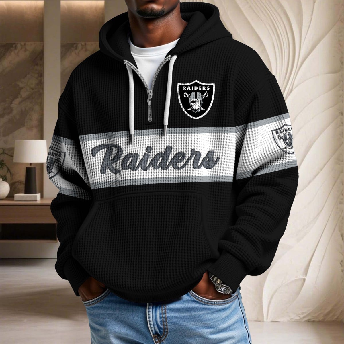 NFL x LV Waffle Half Zip Hoodie HLP HLPHUONG