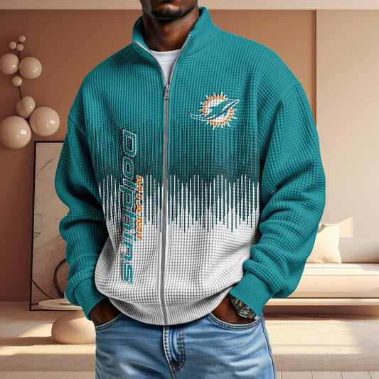 NFL x MIA BiColour Waffle Zipper Jacket HLP HLPHUONG