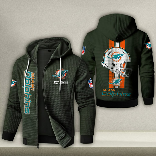 NFL x MIA Real Fan Waffle Zip Hoodie HLP HLPHUONG