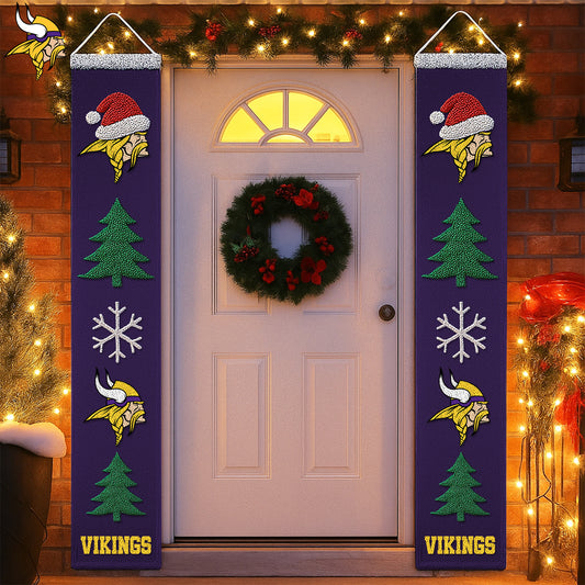 NFL x MIN Merry Christmas Porch Sign HLP HLPHUONG