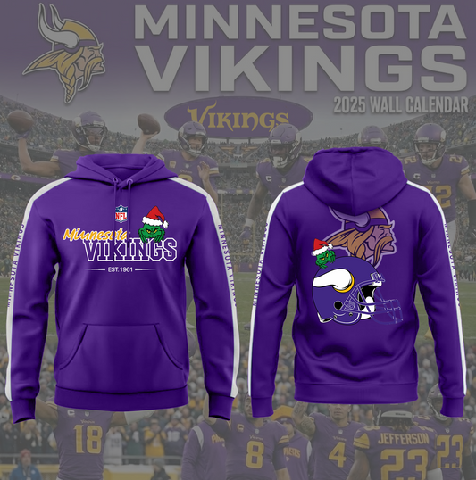 NFL x MIN Merry Grinchmas 3D Hoodie HLP HLPHUONG