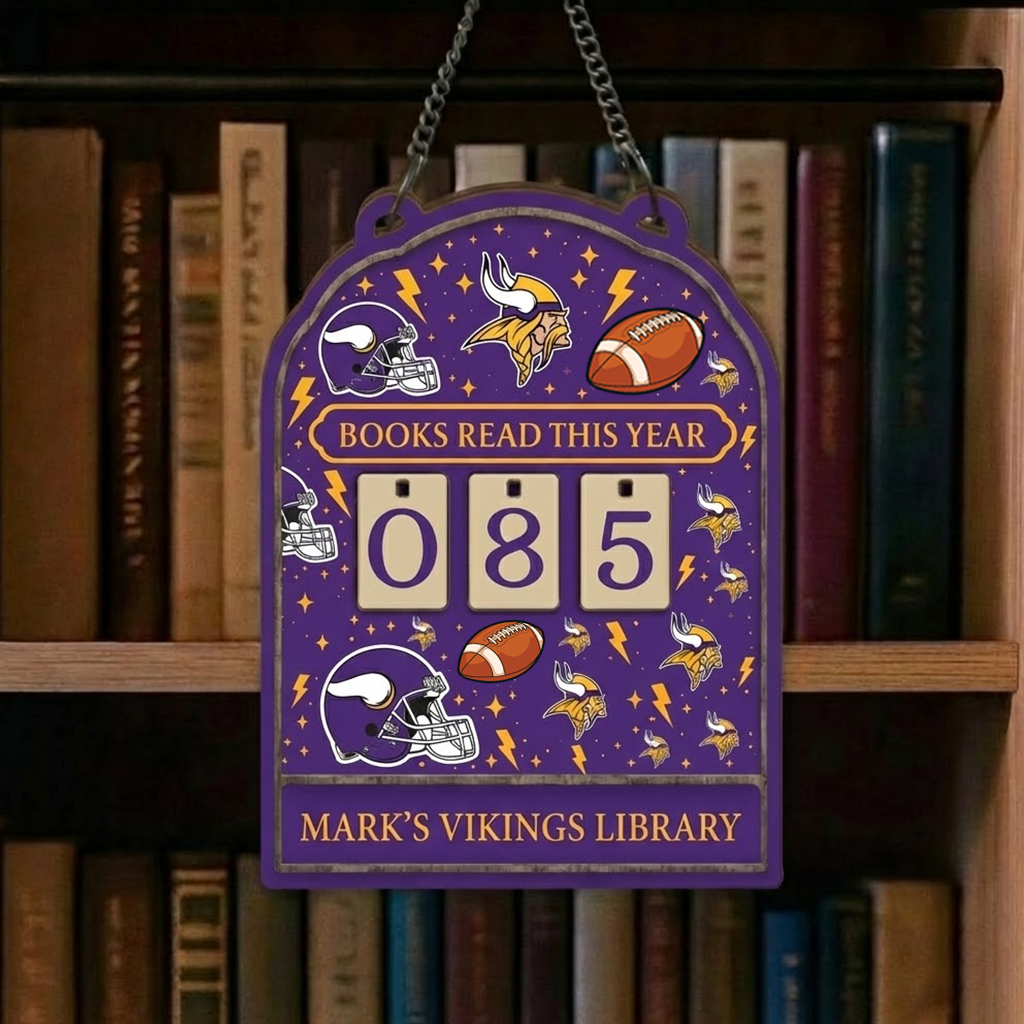 NFL x MIN Personalized Wooden Book Tracker HLP HLPHUONG
