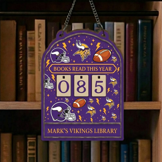 NFL x MIN Personalized Wooden Book Tracker HLP HLPHUONG