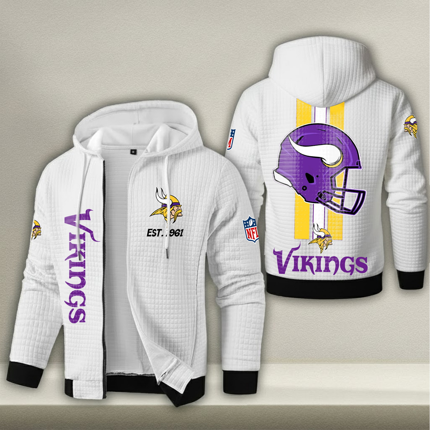 NFL x MIN Real Fan Waffle Zip Hoodie HLP HLPHUONG