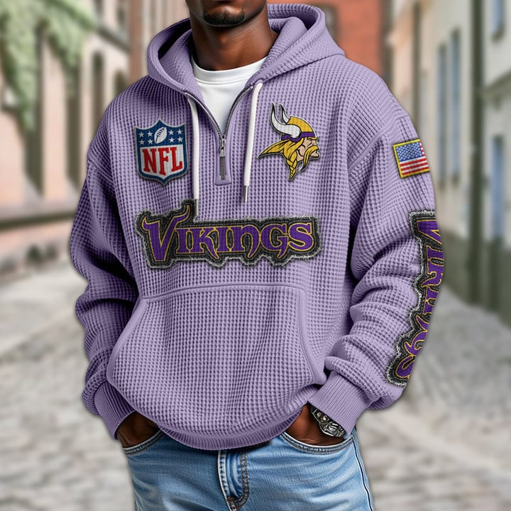 NFL x MIN Waffle Half Zip Hoodie HLP HLPHUONG