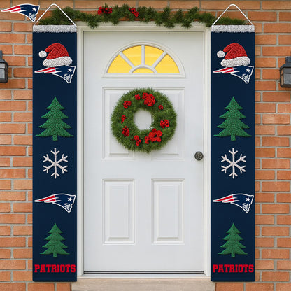 NFL x NE Merry Christmas Porch Sign HLP HLPHUONG