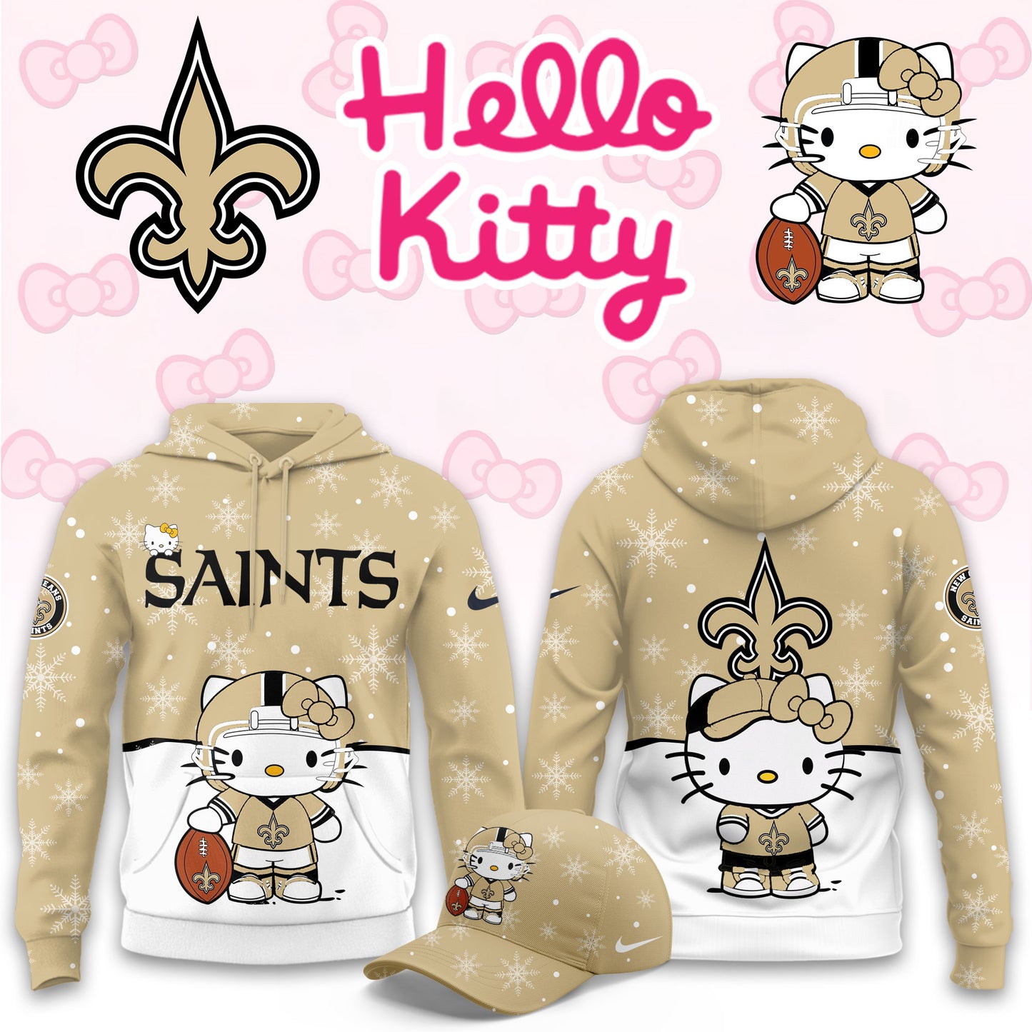 NFL x NO Chrismas Hello KT 3D Hoodie HLP HLPHUONG