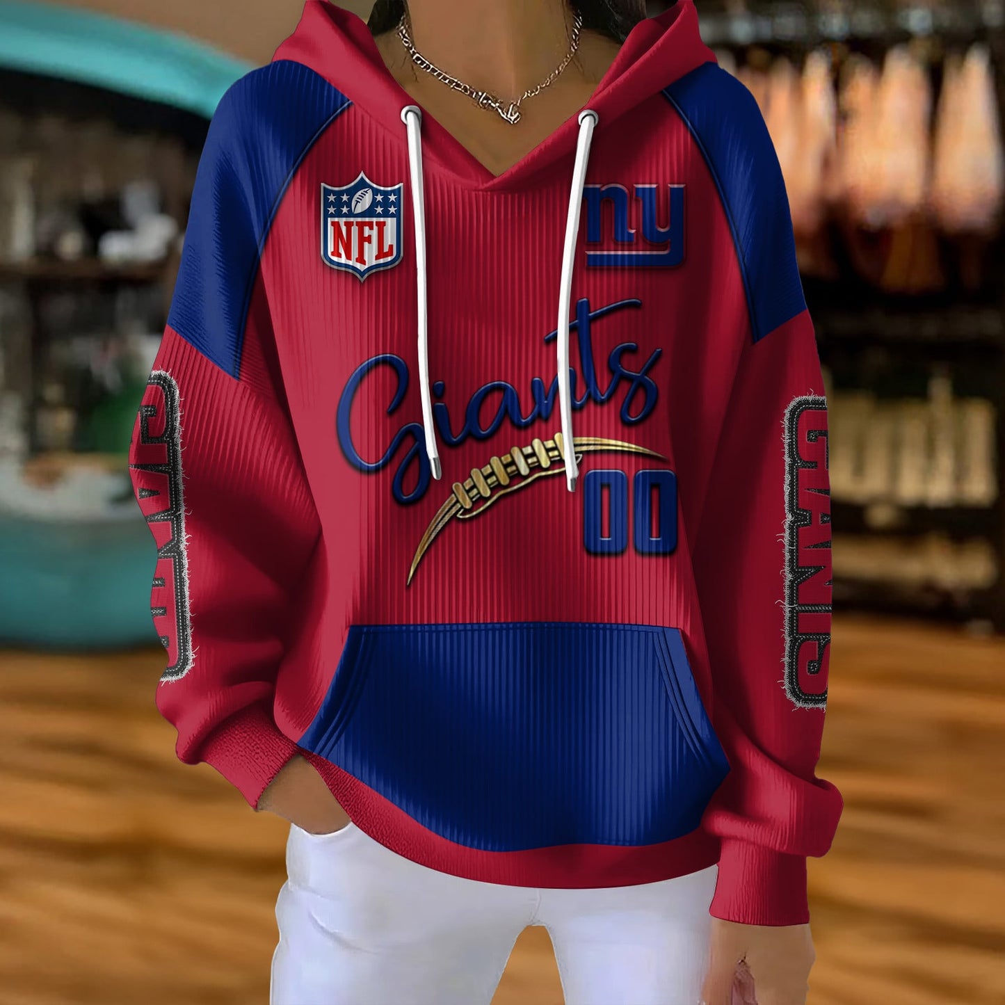 NFL x NYG Football Women's Hooded Sweater HLP HLPHUONG
