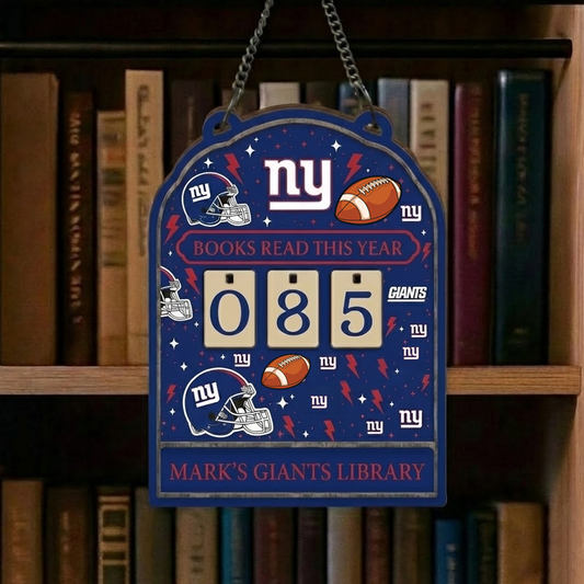 NFL x NYG Personalized Wooden Book Tracker HLP HLPHUONG