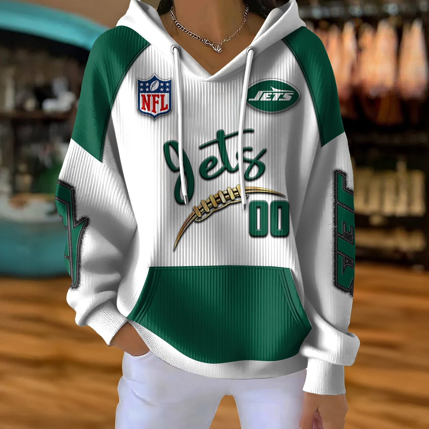 NFL x NYJ Football Women's Hooded Sweater HLP HLPHUONG