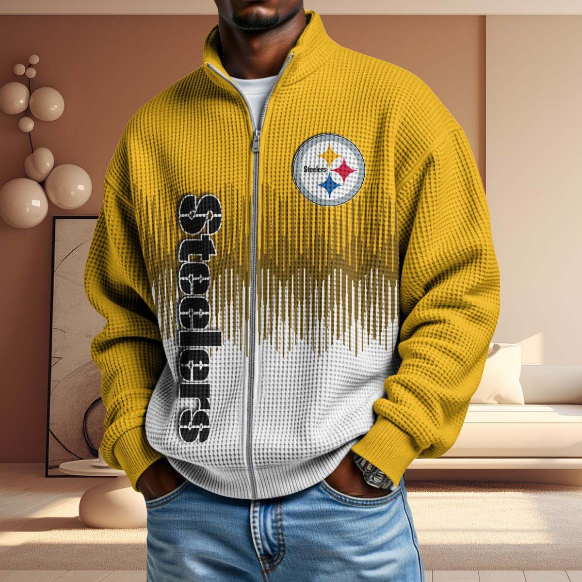 NFL x PIT BiColour Waffle Zipper Jacket HLP HLPHUONG