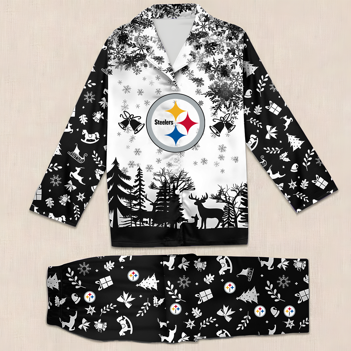 NFL x PIT Christmas Pajama Set HLP HLPHUONG