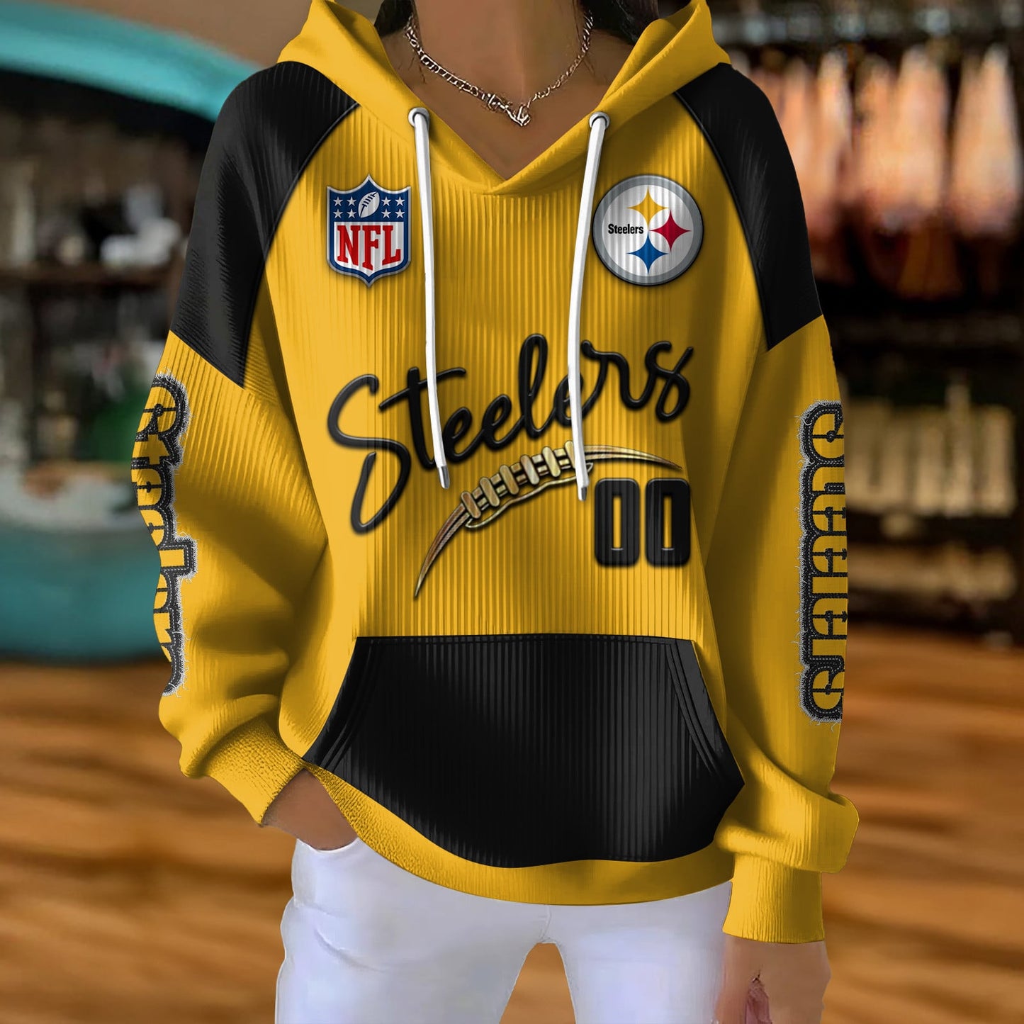 NFL x PIT Football Women's Hooded Sweater HLP HLPHUONG