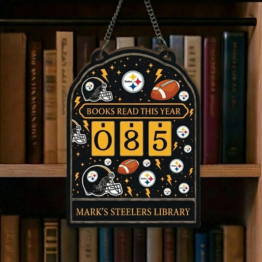 NFL x PIT Personalized Wooden Book Tracker HLP HLPHUONG