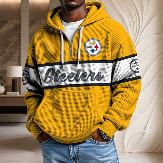 NFL x PIT Waffle Half Zip Hoodie HLP HLPHUONG