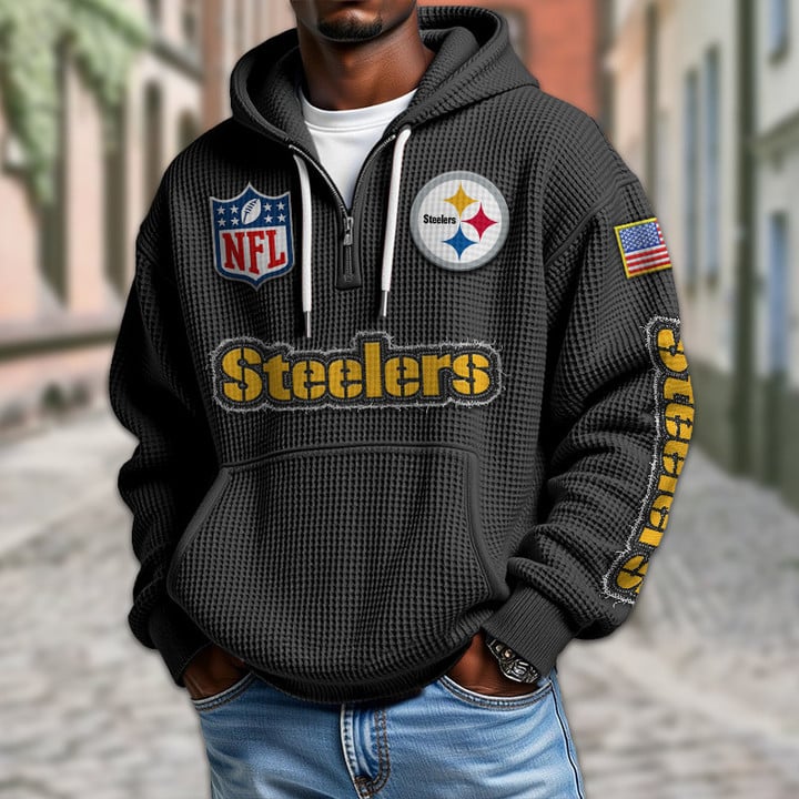 NFL x PIT Waffle Half Zip Hoodie HLP HLPHUONG