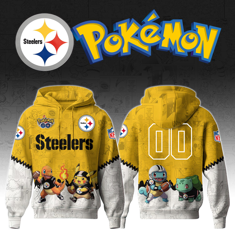 NFL x PIT x PKM GO Personalized 3D Hoodie HLP HLPHUONG